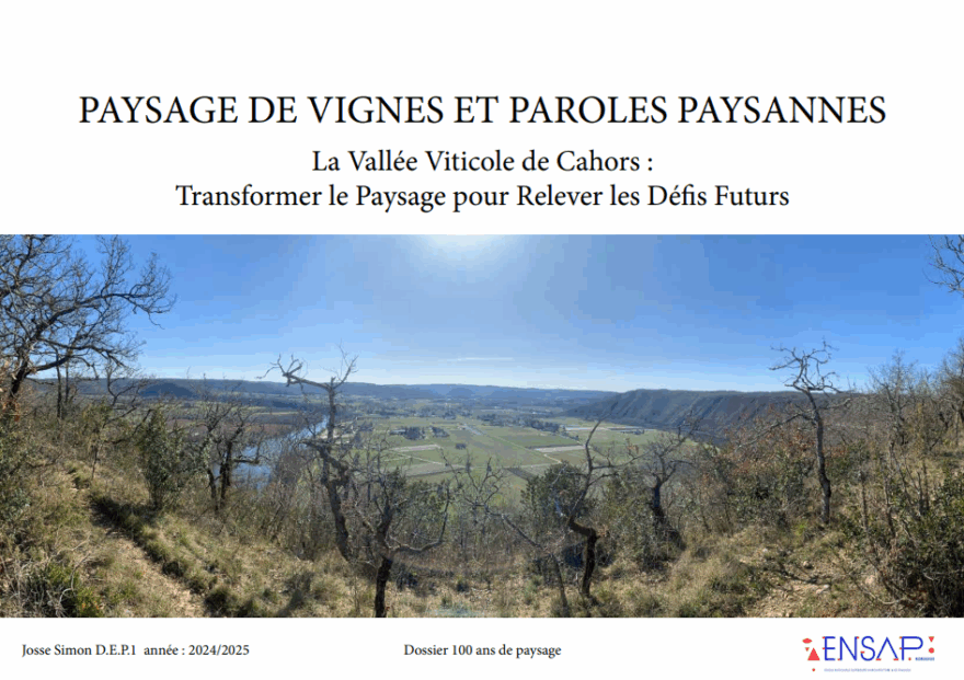 Image principale de PAYSAGE DE VIGNES ET PAROLES PAYSANNES La Vallée Viticole de Cahors : Transformer le Paysage pour Relever les Défis Futurs
